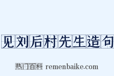 见刘后村先生造句是什么意思的图片